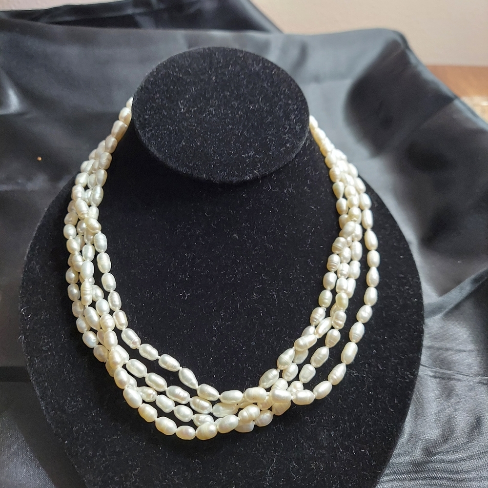 White Seed Pearl Vintage Necklaces (2) 17" each.